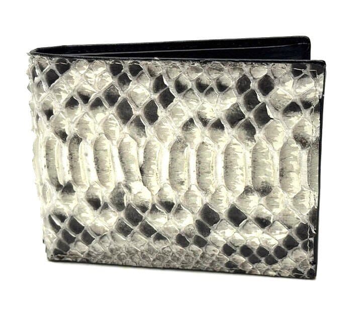 Genuine leather python wallet for man ABU DHABI, no coins holder, GREY ROCK colour, SANTINI, MADE IN ITALY