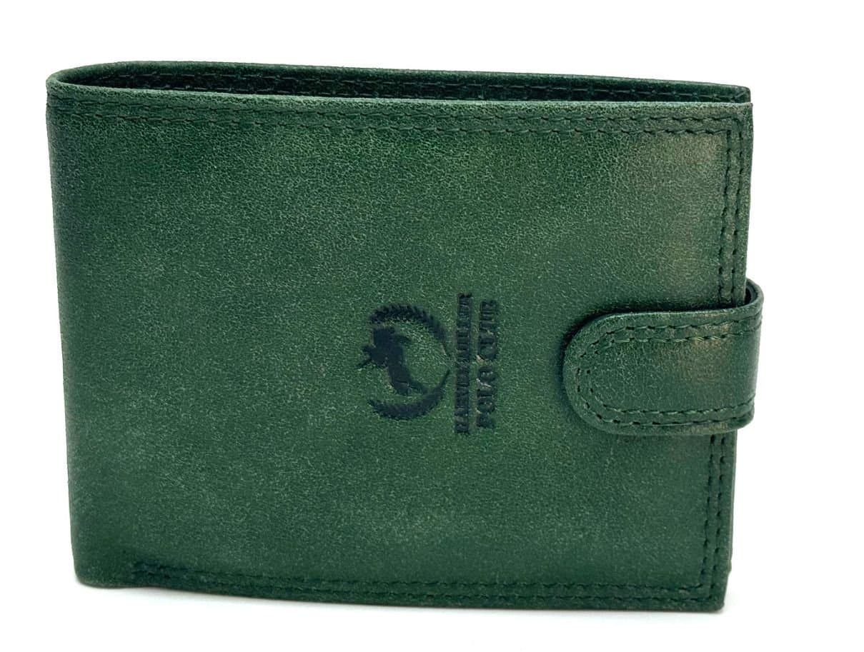 Portafoglio uomo in vera pelle nubuck HARVEY MILLER, mod MONGOLIA, colore VERDE, Made in Italy