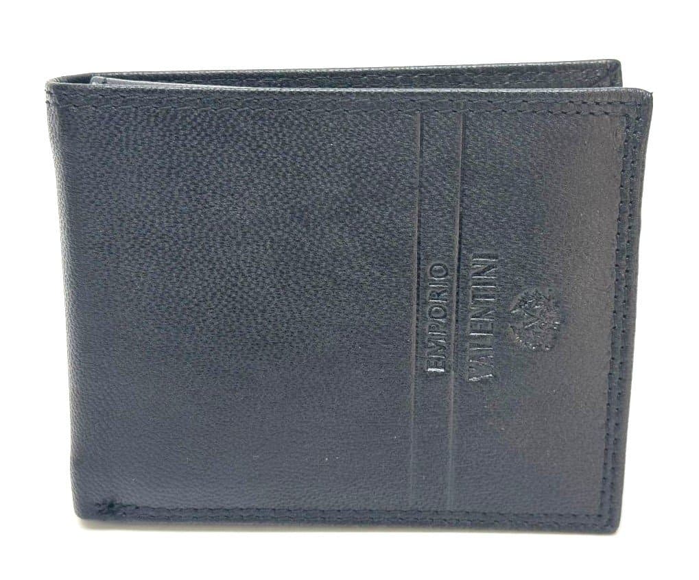 Portafoglio uomo in vera pelle tradizionale EMPORIO VALENTINI, mod RUSSIA, colore NERO Made in Italy