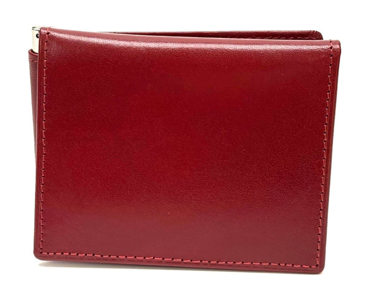 Portafoglio uomo in vera pelle tradizionale SANTINI, mod CAPO VERDE, colore rosso Made in Italy.