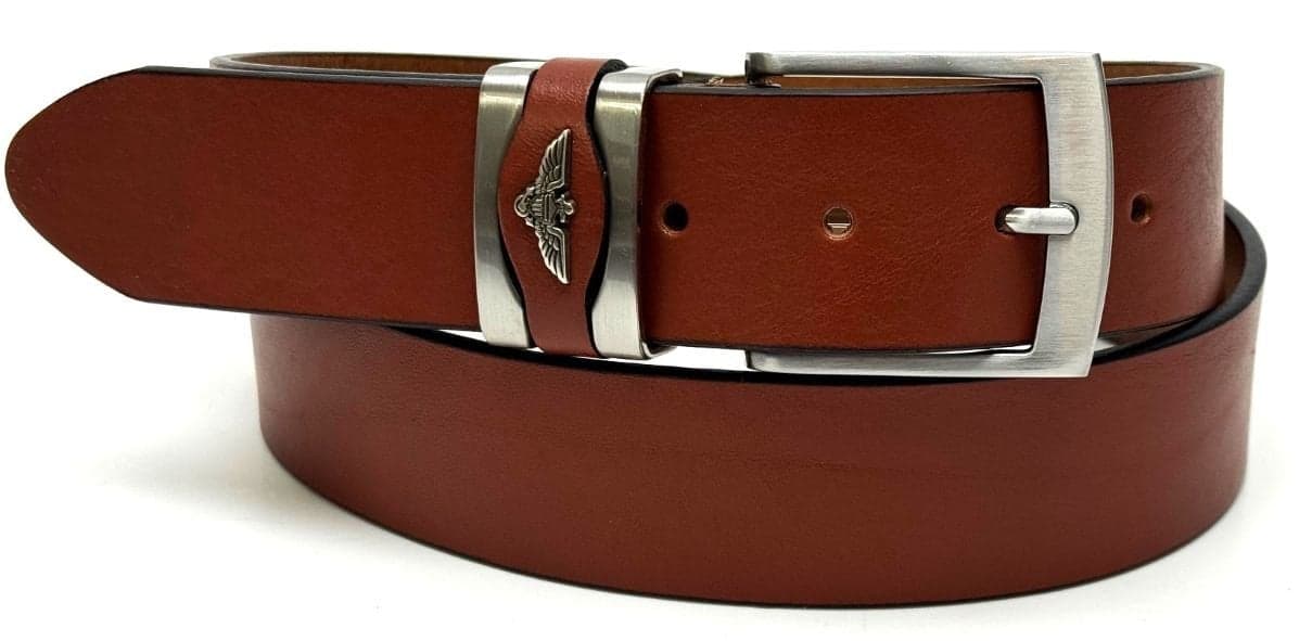 Cintura uomo in vera pelle GP & MAX mod. PORTLAND colore MARRONE Made in Italy