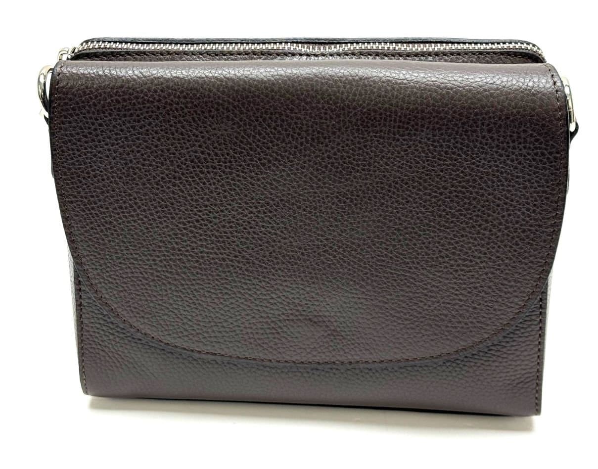 Borsa a spalla / tracolla da donna in vera pelle RACHELE, colore TESTA MORO, CHIAROSCURO, Made in Italy