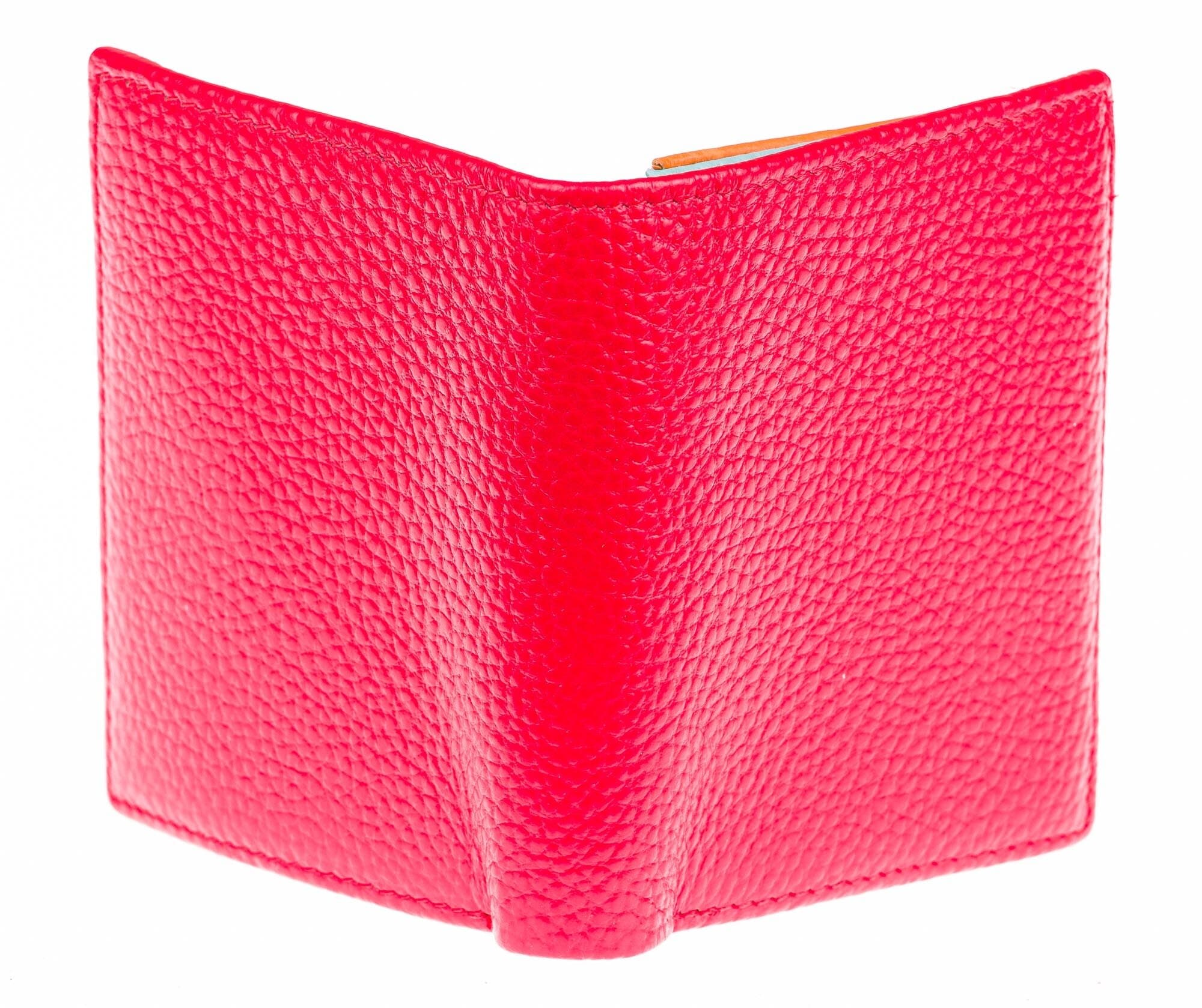SAPONARIA: portafoglio donna in vera pelle martellata colore ROSSO Made in Italy.