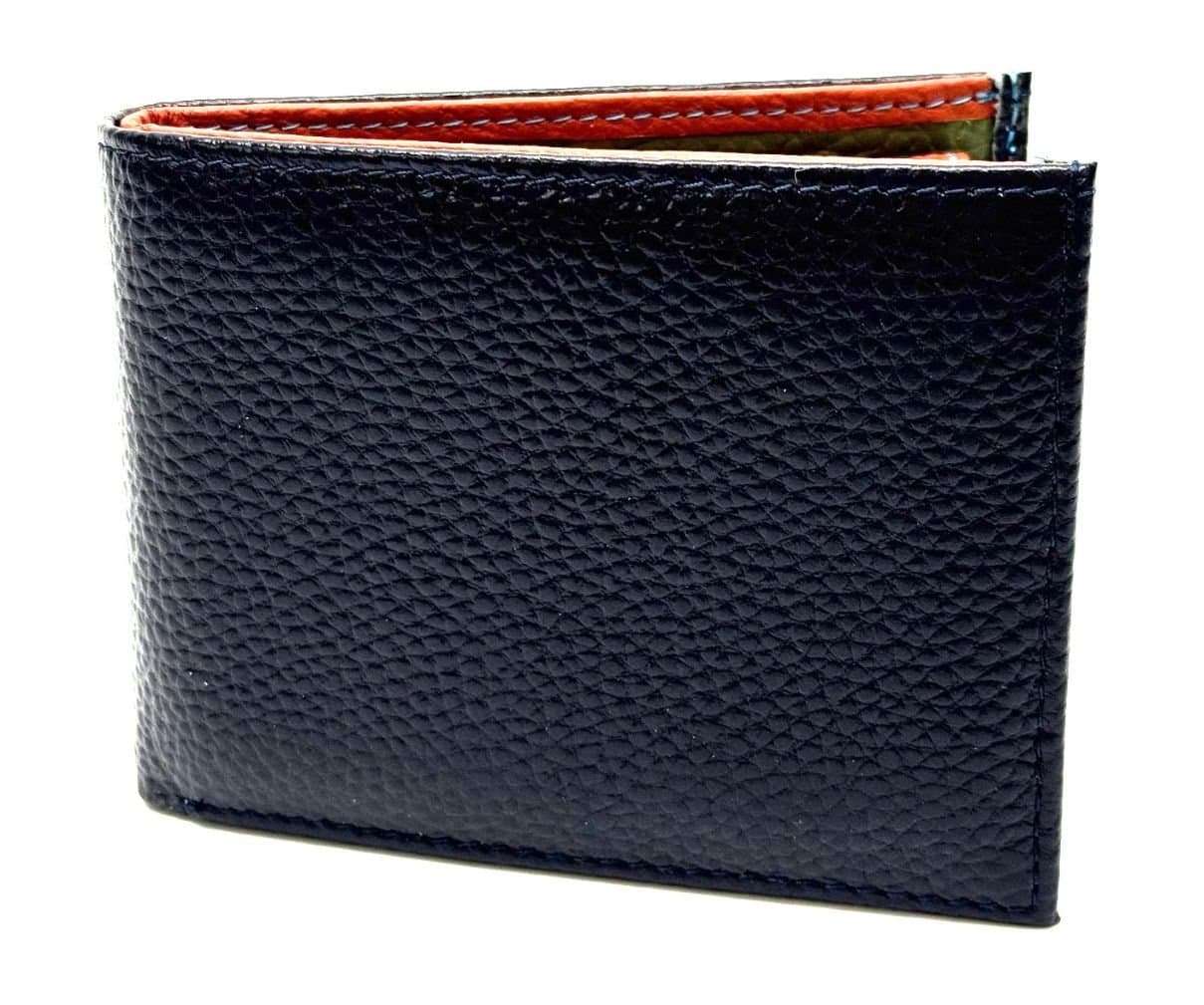 SLOVACCHIA MINI: portafoglio uomo, medio-piccolo, colore: BLU / MULTICOLOR, Made in Italy