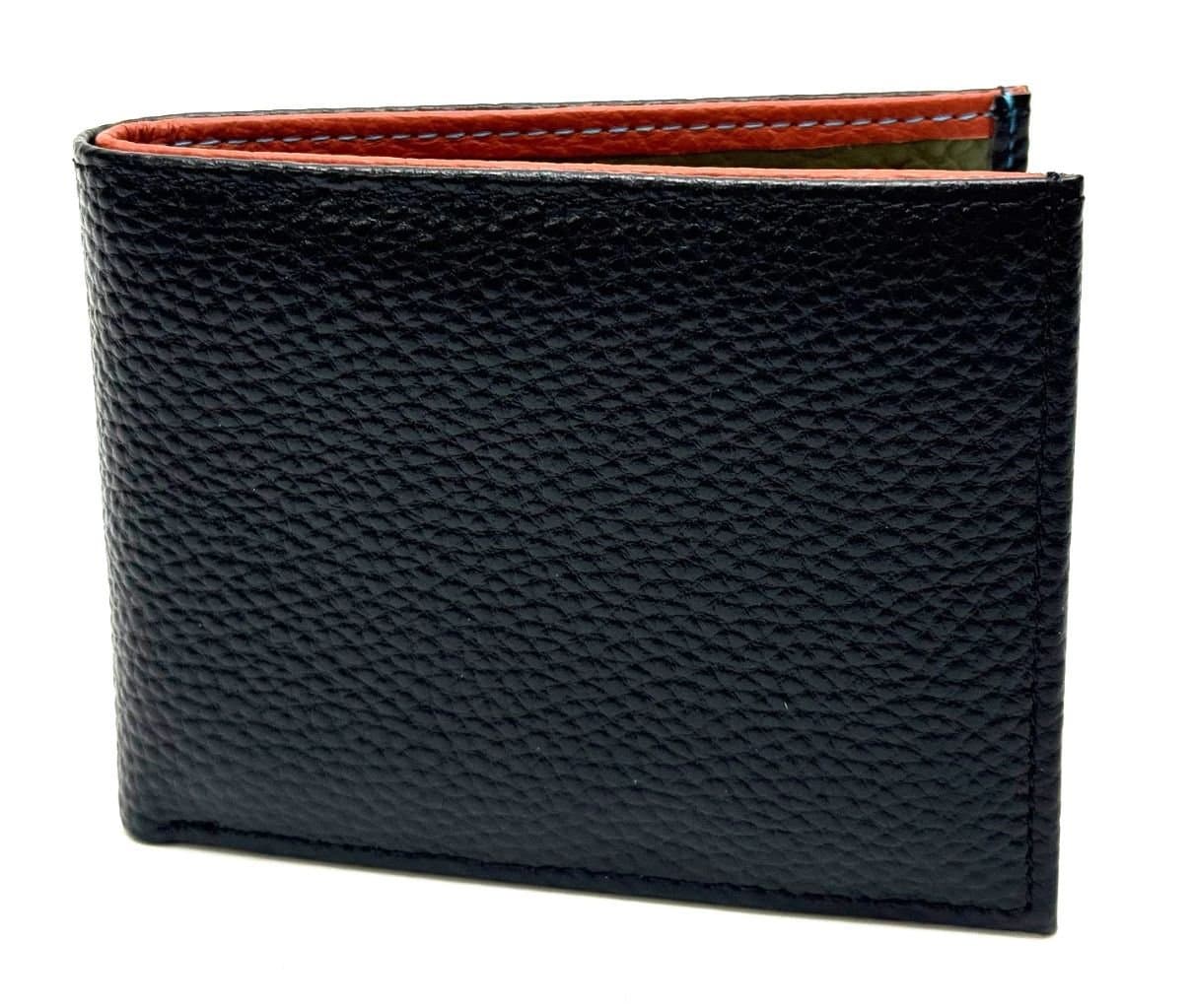 SLOVACCHIA MINI: portafoglio uomo, medio-piccolo, colore: NERO / MULTICOLOR, Made in Italy