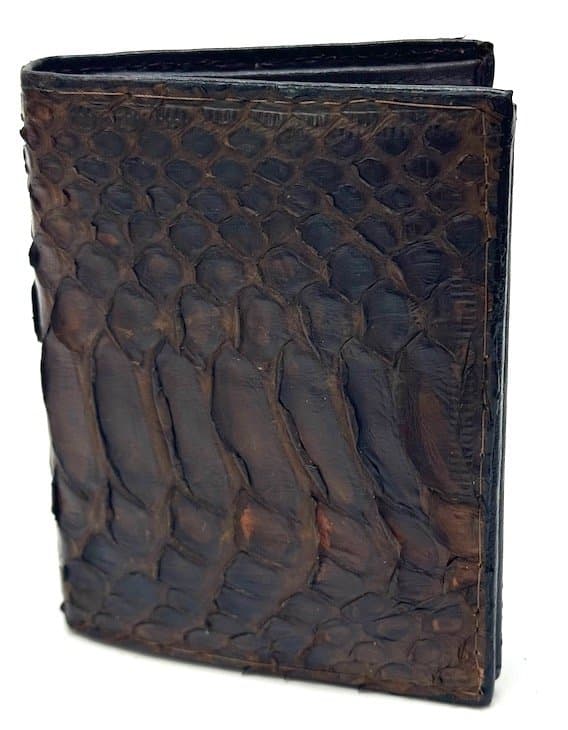 TORINO: men's wallet in genuine python leather, DARK BROWN COLOR, SANTINI, Made in Italy