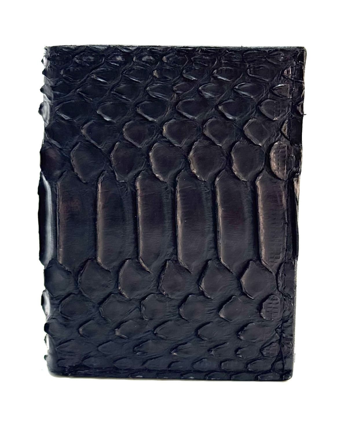 TORINO: portafoglio uomo in vera pelle di pitone, colore NERO, SANTINI, Made in Italy.