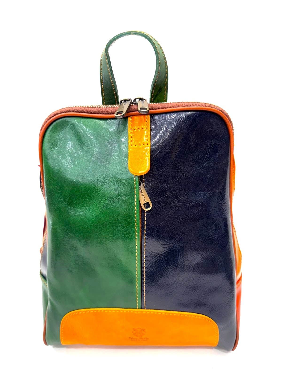Zaino donna in vera pelle MONTE VENTUROSA, colore MULTICOLOR, CHIAROSCURO, Made in Italy