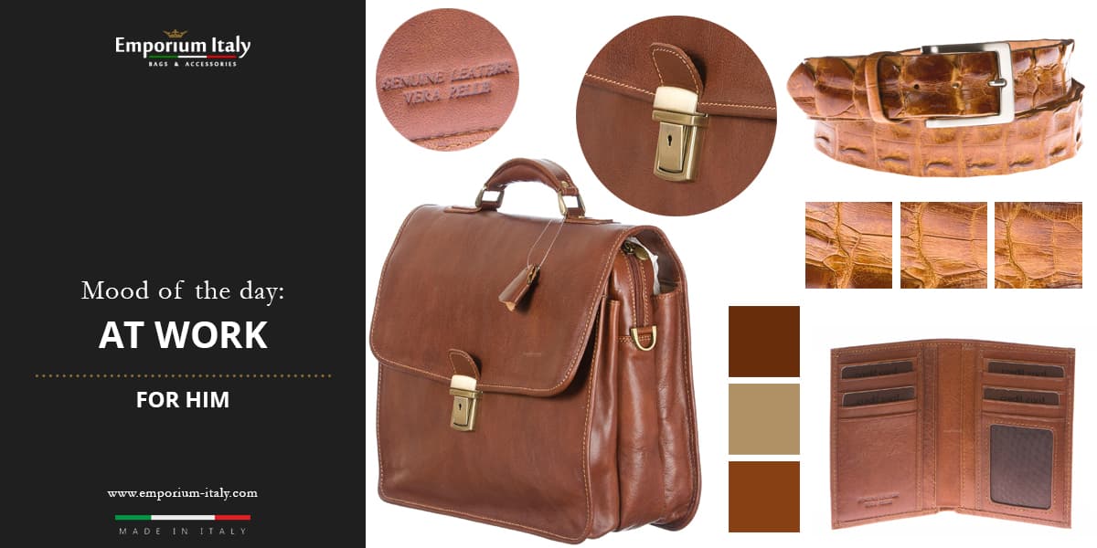 Moodboard: at work for him – business bag, wallet and belt