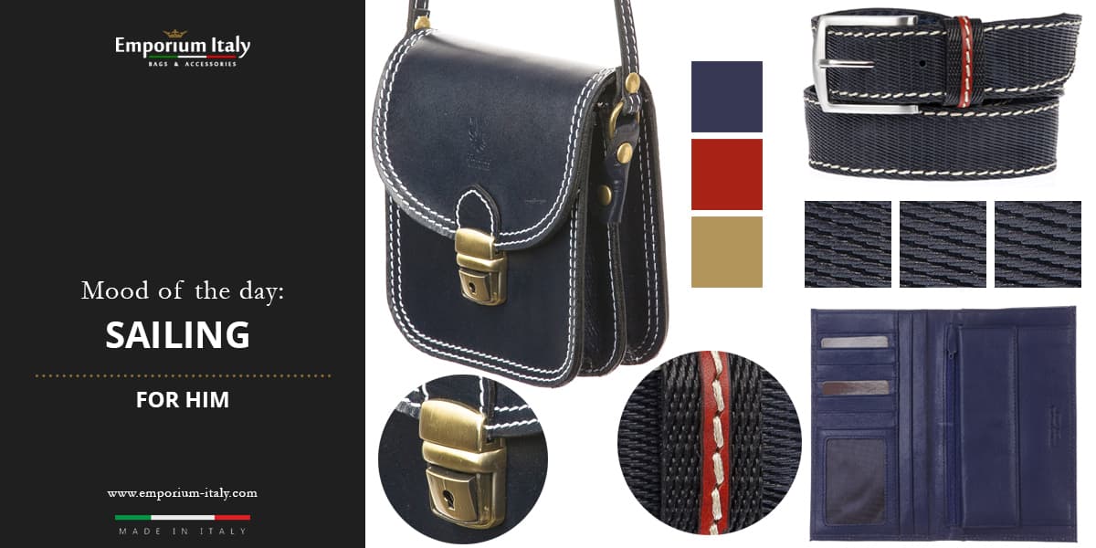 Moodboard: sailing for him – bag, belt and wallet