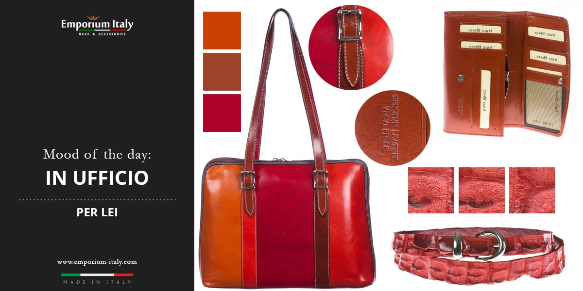 Moodboard: in ufficio per lei - borsa, portafoglio e cintura
