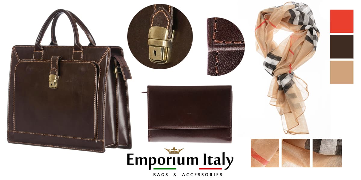 Moodboard: Settembre, ritorno in ufficio - Borsa lavoro, portafoglio in pelle e foulard