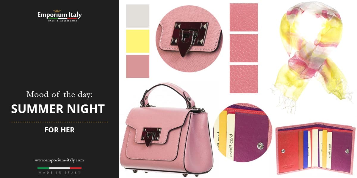 Moodboard: summer night for her – bag, wallet and scarf
