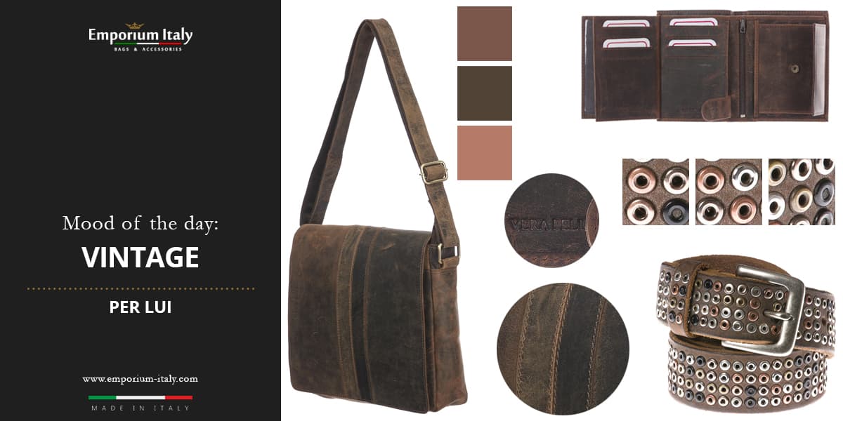 Moodboard: vintage per lui - borsa, portafoglio e cintura