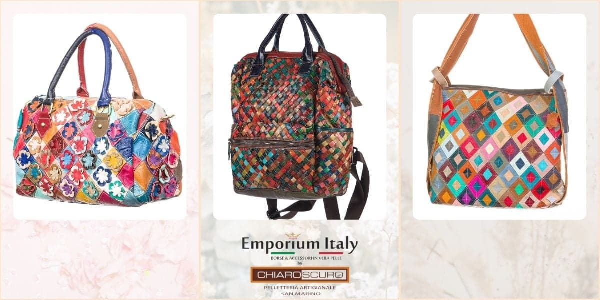 The Arianna Dini collection: colorful woven leather bags